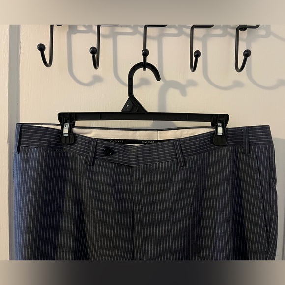 Canali suit Blue and White Pin Stripes 2 piece double vents single breasted - Picture 6 of 11